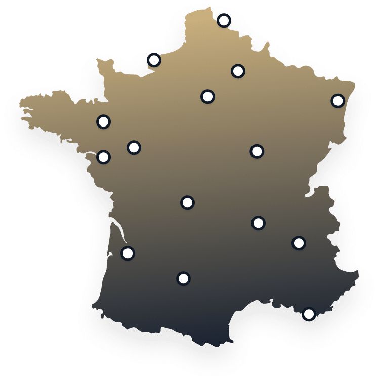 carte de france avec les zones d'interventions kameleon immobilier